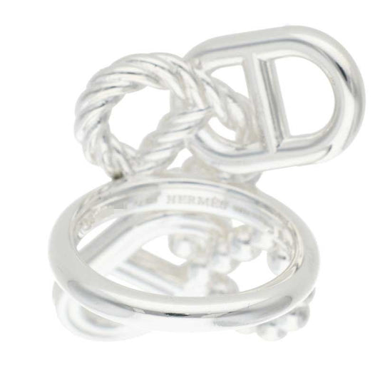 HERMES Chaine d'Ancre Alea II Silver Ring Size JP 13