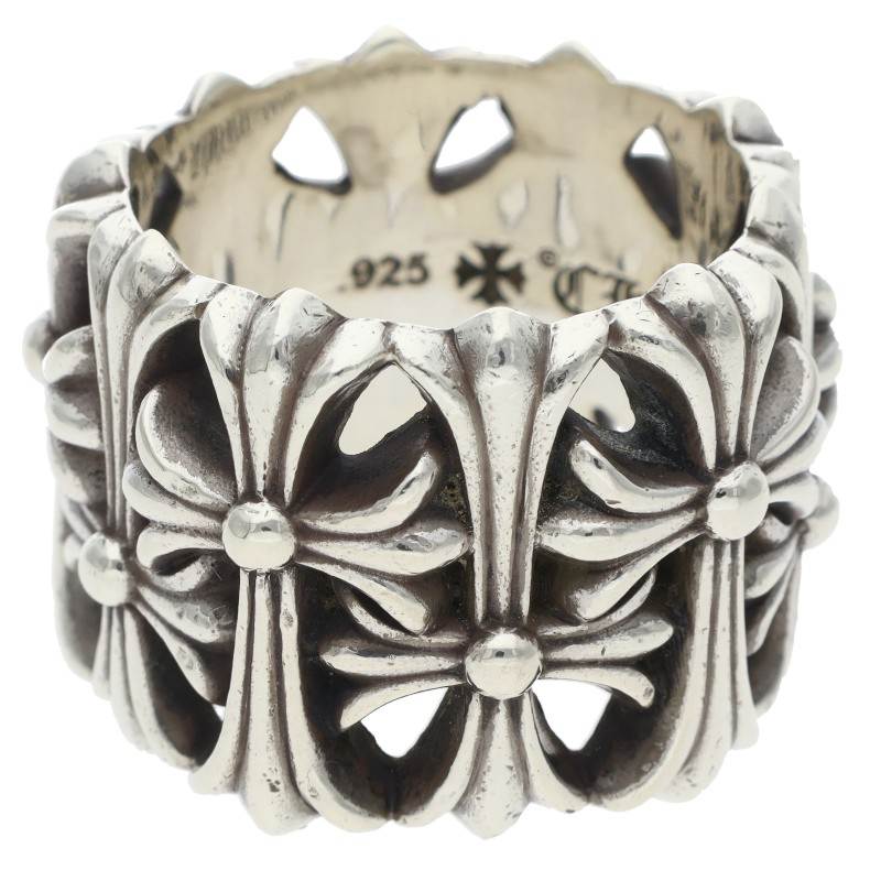 Chrome Hearts CEMETERY Cross Silver Ring Size JP 26