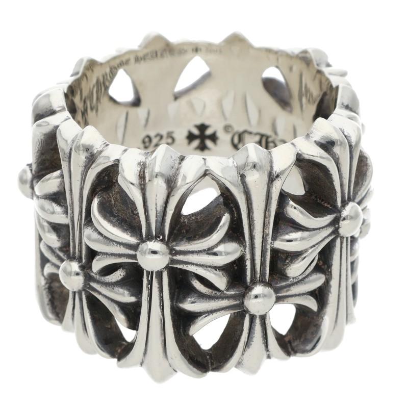 Chrome Hearts CEMETERY Cross Silver Ring Size JP 26