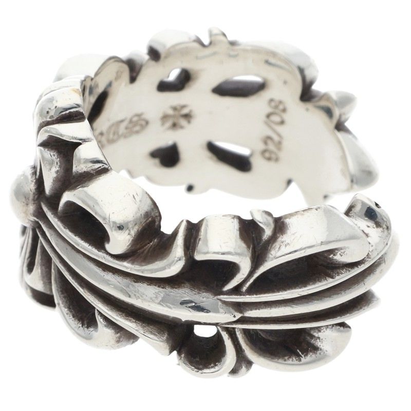 Chrome Hearts DBL FLRL CRS Silver Ring Size JP 26