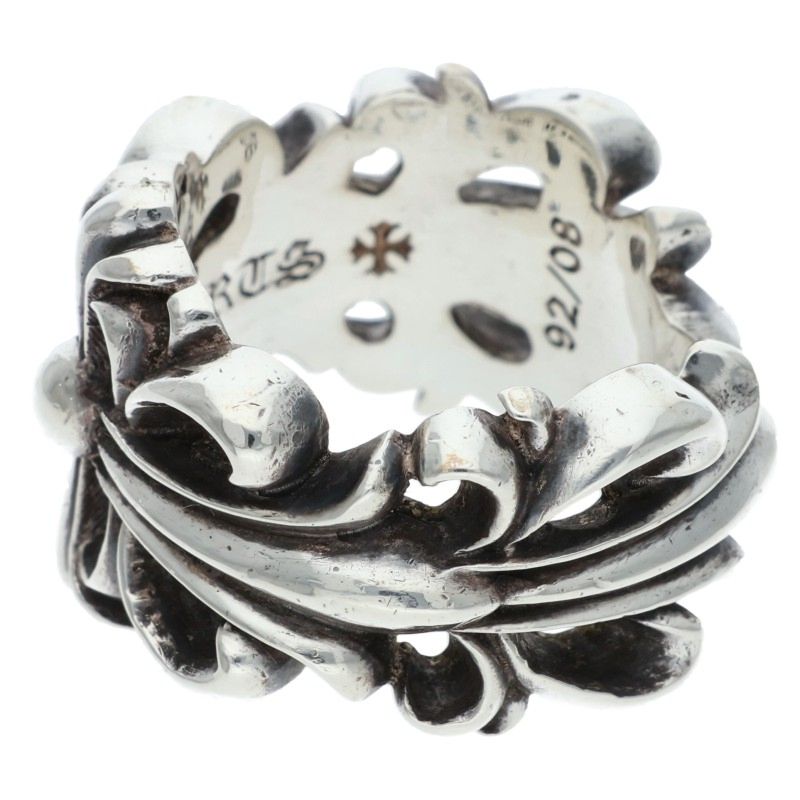 Chrome Hearts DBL FLRL CRS Silver Ring Size JP 11