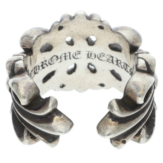 Chrome Hearts DBL FLRL CRS Double Ring Silver Size JP 16.5
