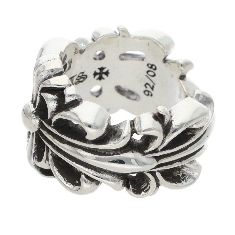 Chrome Hearts DBL FLRL CRS Silver Ring 925 Size JP 10.5