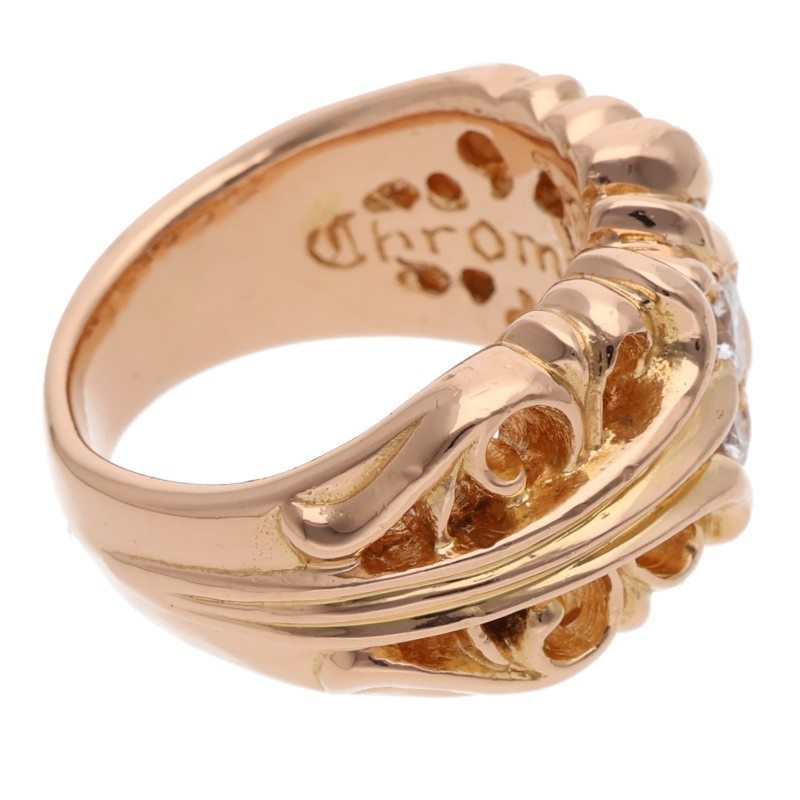 Chrome Hearts 22K 5PT Diamond Gold Ring Size JP 20.5