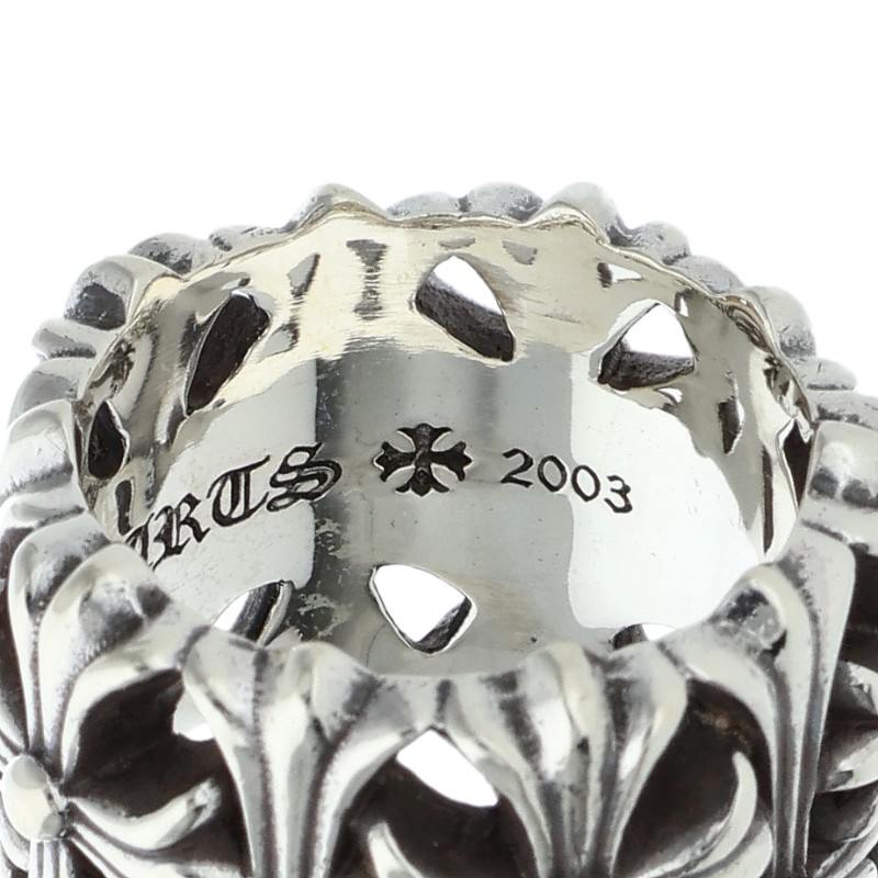 Chrome Hearts CEMETERY Cross Silver Ring Size JP 15.5