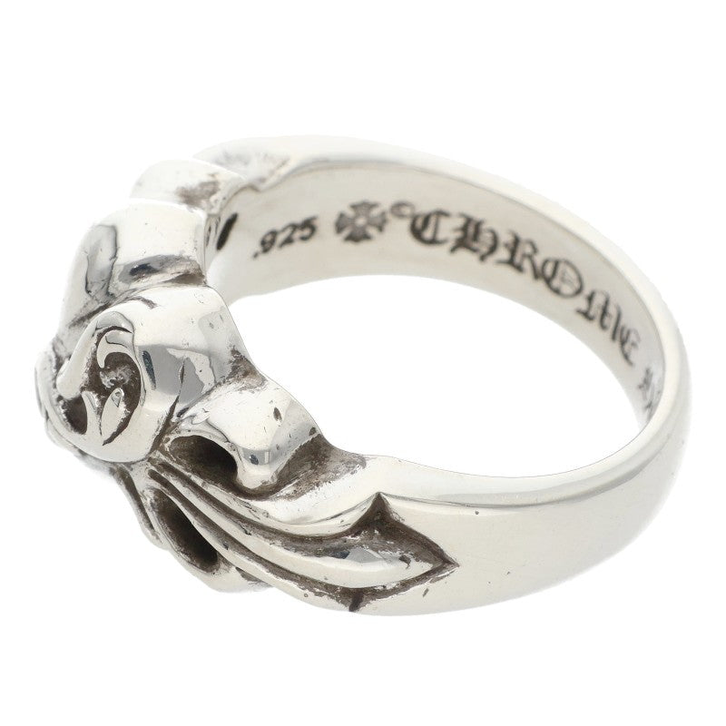 Chrome Hearts FLRL CRS HRT Floral Ring Silver Size JP 16