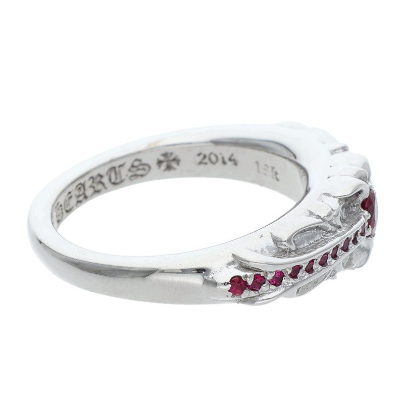 Chrome Hearts Baby Classic Floral Cross Ruby Ring Size JP 9