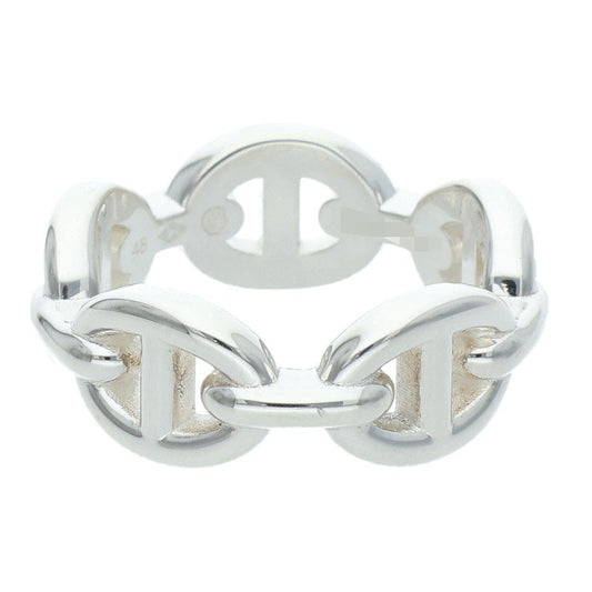 HERMES Chaine d'Ancre Enchainee PM Silver Ring Size JP 8