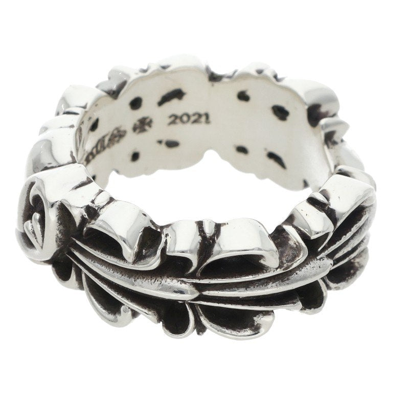 Chrome Hearts DBL FLRL CRS HRT Silver Ring Size JP 21