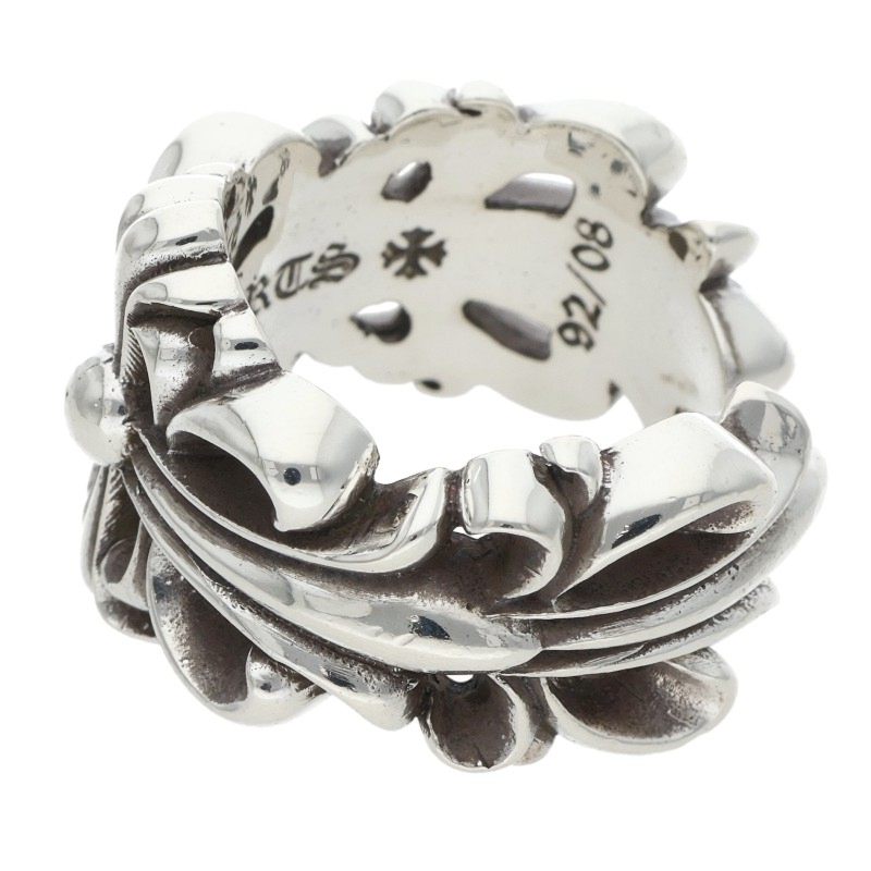 Chrome Hearts DBL FLRL CRS Silver Ring Size JP 21