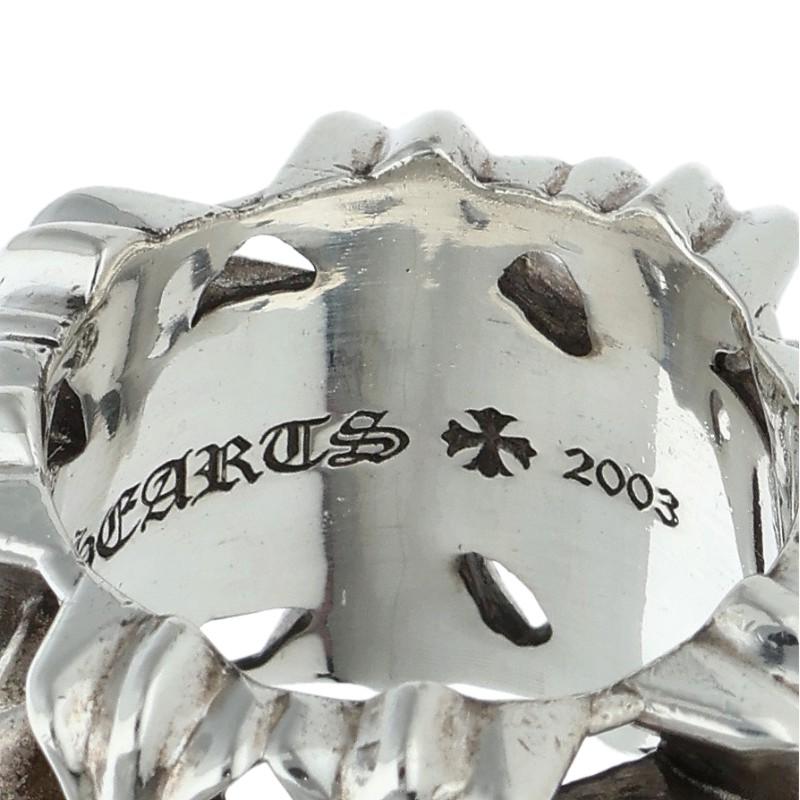 Chrome Hearts Square Cemetery Cross Silver Ring Size JP 22.5