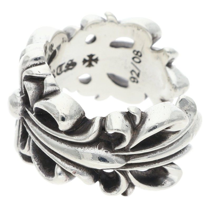 Chrome Hearts DBL FLRL CRS Silver Ring Size JP 19
