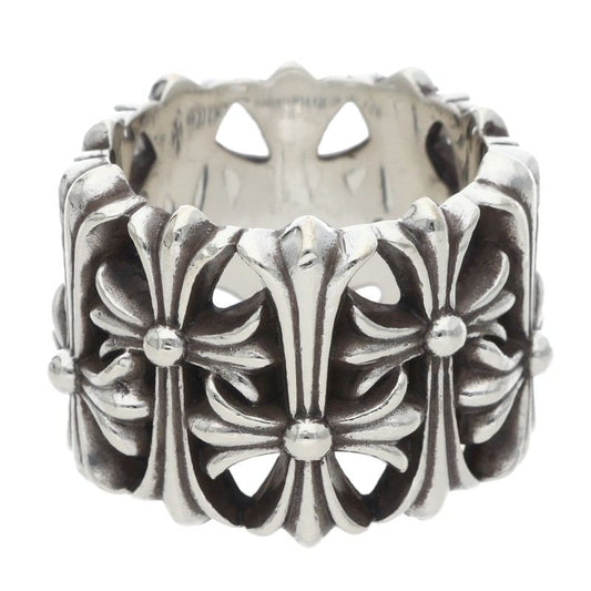 Chrome Hearts Cemetery Cross Silver Ring Size JP 23.5