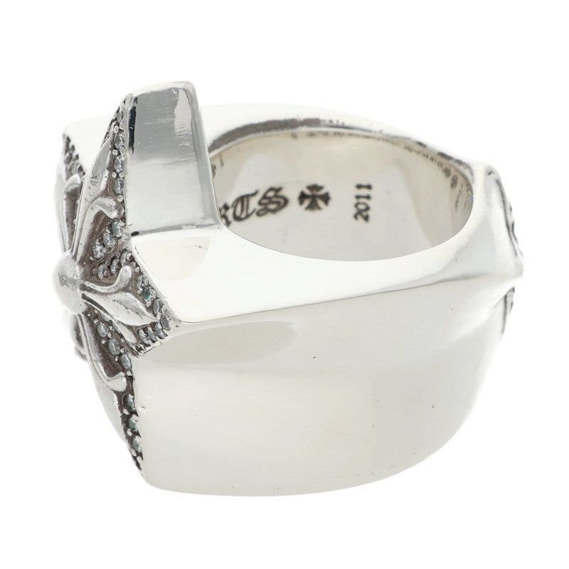 Chrome Hearts Large Star Pave Diamond Silver Ring Size JP 12