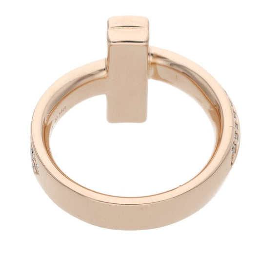 TIFFANY&Co. T One Wide Double Diamond Gold Ring Size 10.5