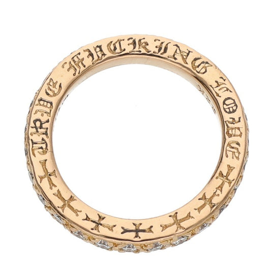 Chrome Hearts 22K Gold PAVE Diamond Ring Size JP 10