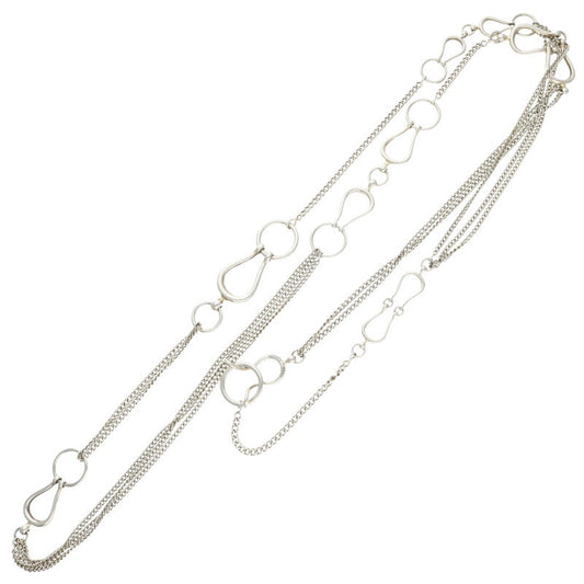 HERMES Horsebit 925 Sterling Silver Necklace Size ONE SIZE