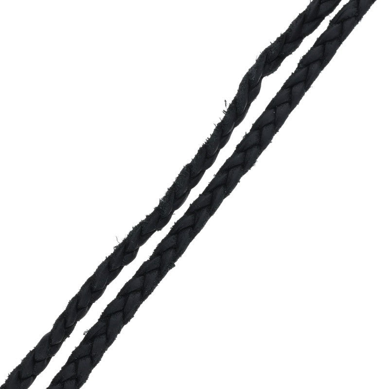 Chrome Hearts Scrolled leather braid necklace Black x Silver (Silver 10.93g)