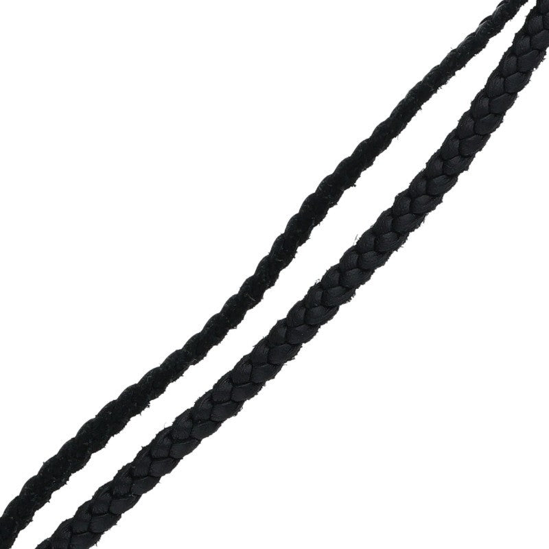 Chrome Hearts Scrolled leather braid Black x Silver (Silver 11.46g)