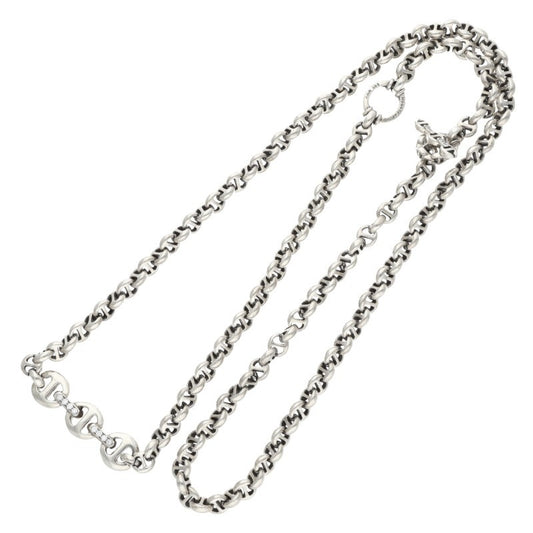 HOORSENBUHS Open Link Diamond Silver Necklace Size ONE SIZE