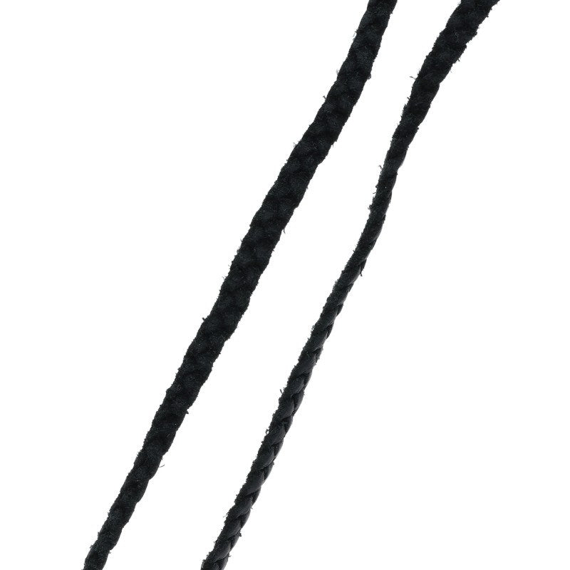Chrome Hearts Scroll Leather Braid Black x Silver (Silver 11.21g)