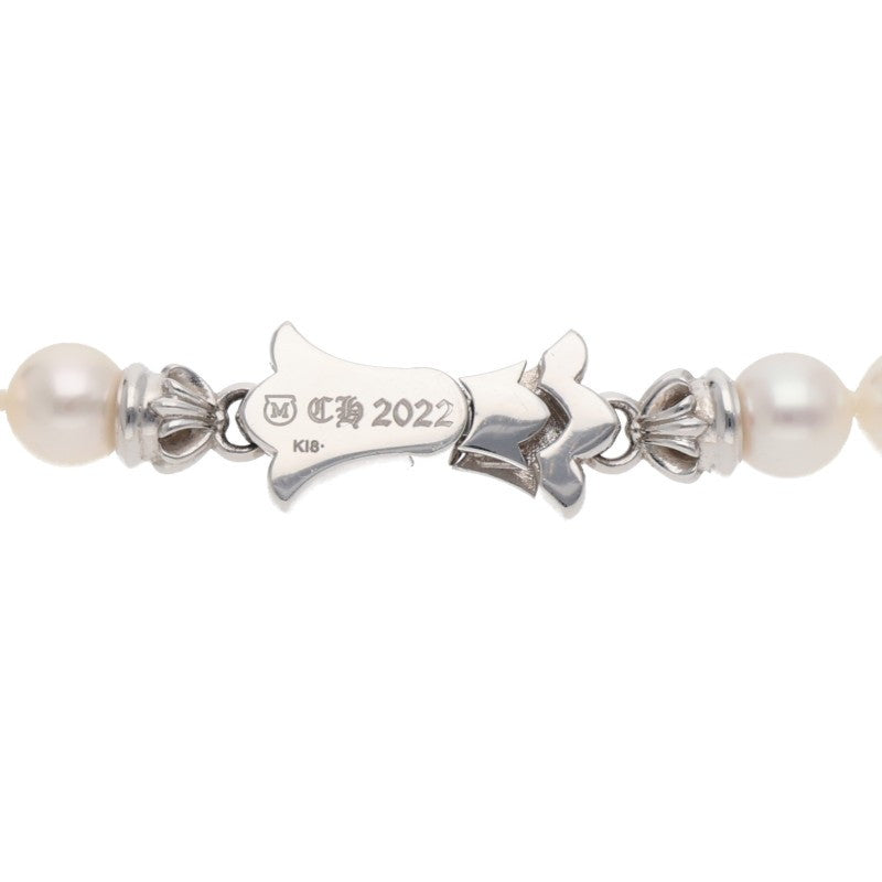 Chrome Hearts Tiny CH CRS Pave Pearl Necklace Size 16INCH