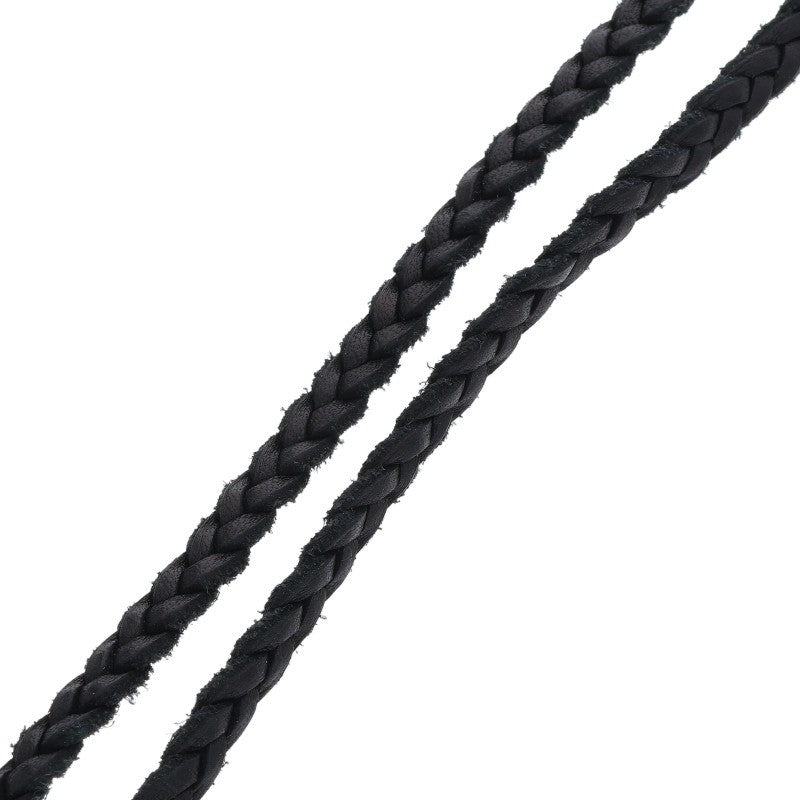 Chrome Hearts Scroll Leather Braid Silver Nklc Size ONE SIZE