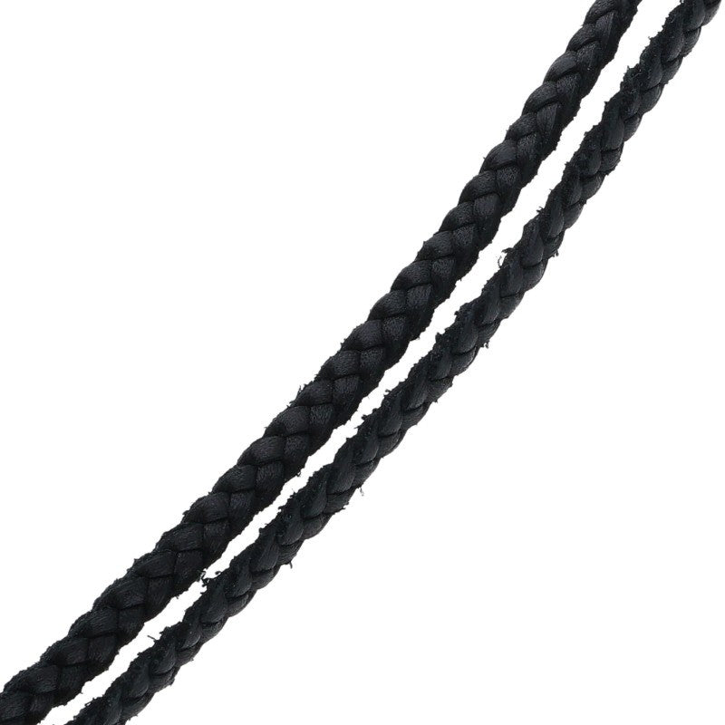 Chrome Hearts Black Leather Scroll Braid Size ONE SIZE