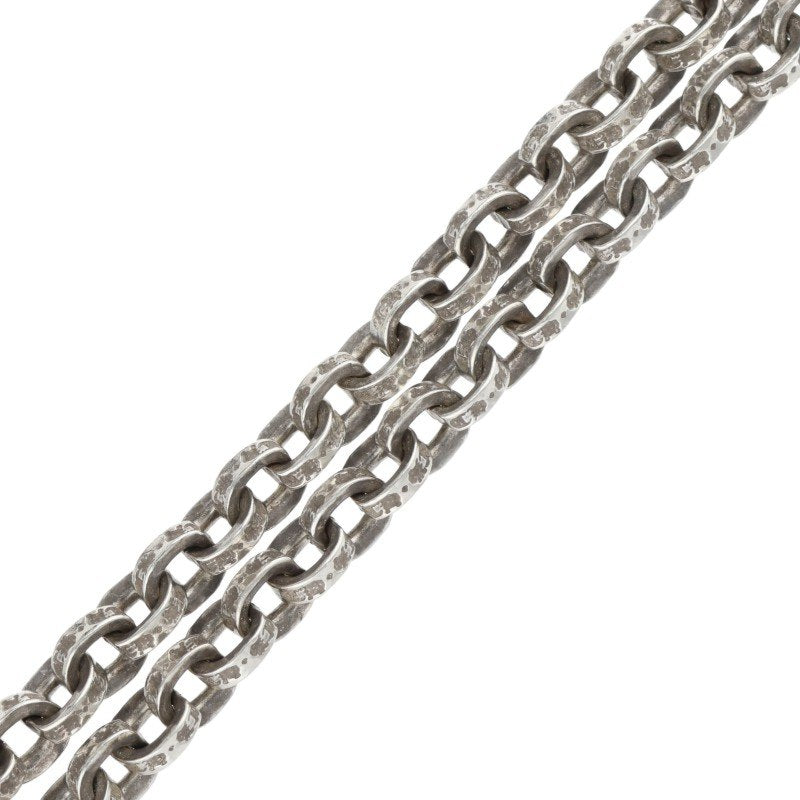 Chrome Hearts 925 Silver Paper Chain Necklace Size 18INCH