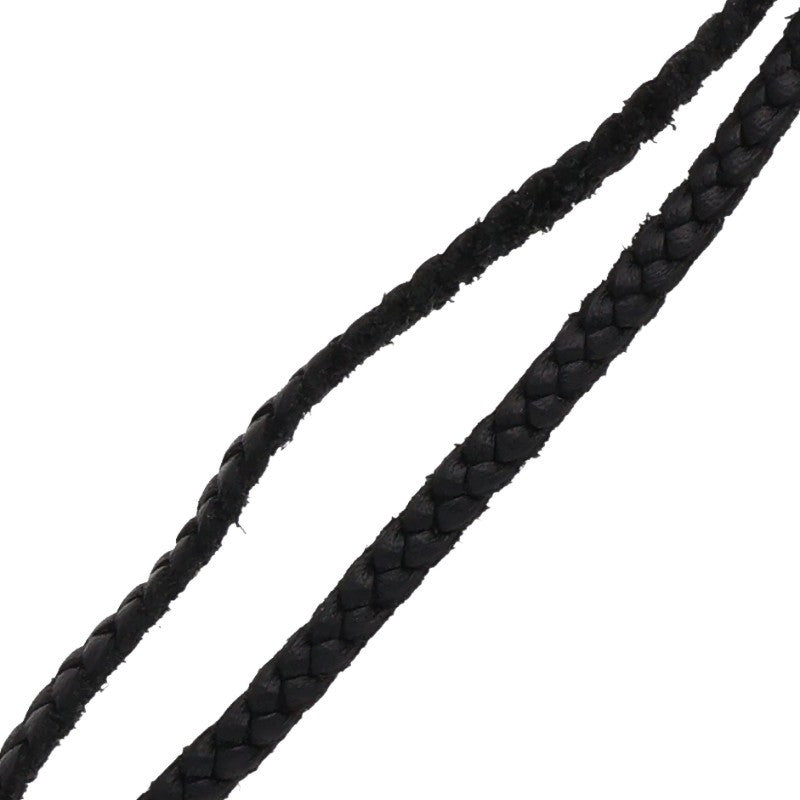Chrome Hearts Scroll Leather Braid Necklace