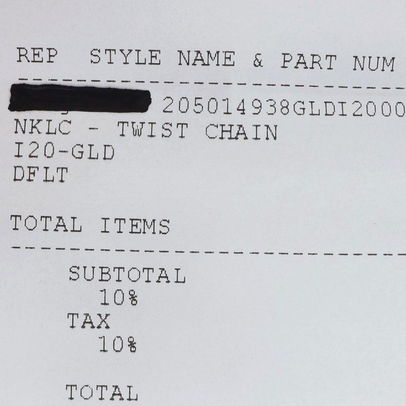 Chrome Hearts 22K Twist Chain Necklace Yellow Size ONE SIZE