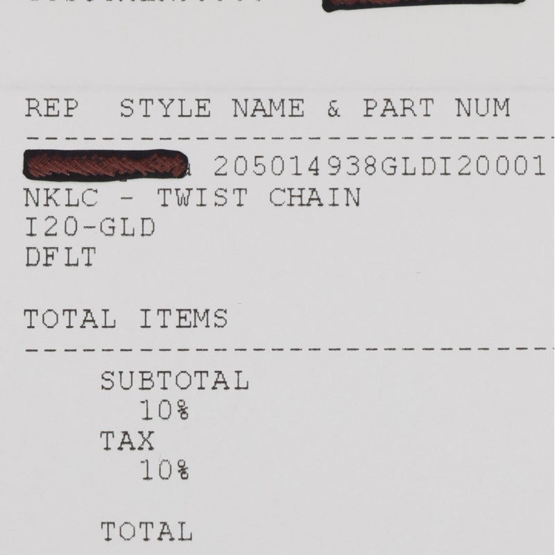 Chrome Hearts 22K Twist Chain Gold Necklace Size 20INCH