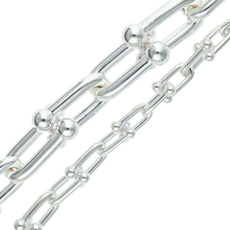 TIFFANY&Co. 925 Hardware Link Silver Necklace Size 18INCH