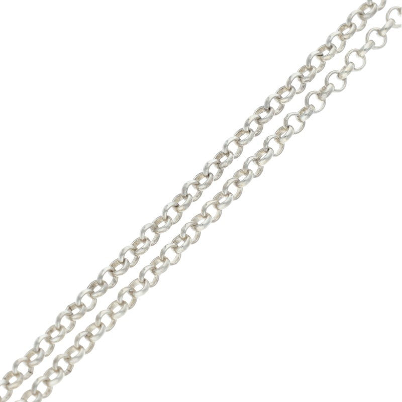 Chrome Hearts 925 Silver Roll Chain Necklace Size 18INCH