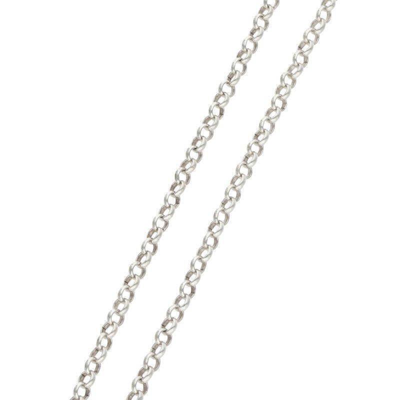 Chrome Hearts 925 Silver Roll Chain Necklace Size 18INCH