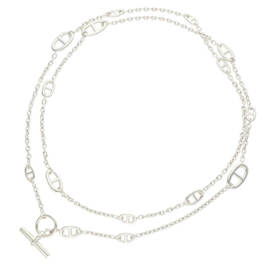 HERMES Farandole Silver Long Necklace Size 120