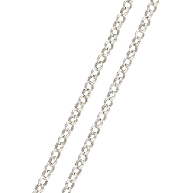 Chrome Hearts 925 Silver Roll Chain Necklace Size 16INCH