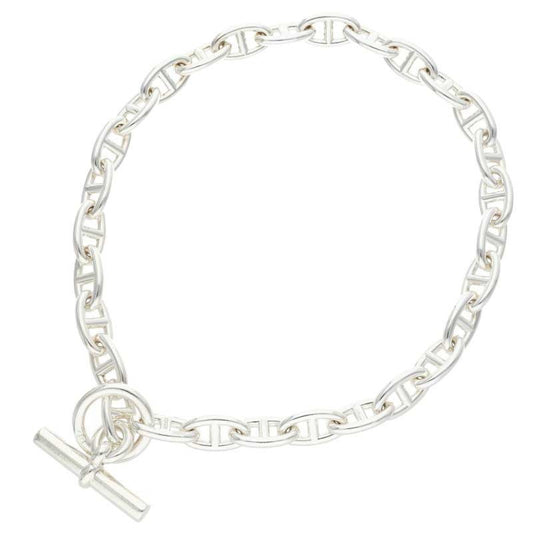 HERMES Chaine d'Ancre Silver Choker Necklace 925 Size GM
