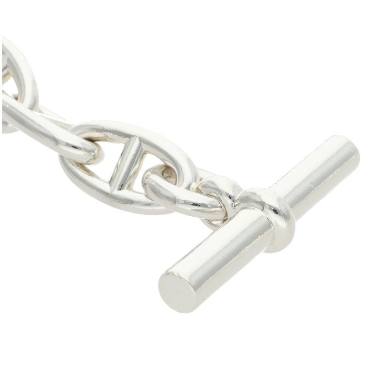 HERMES Chaine d'Ancre Silver Choker Necklace 925 Size GM