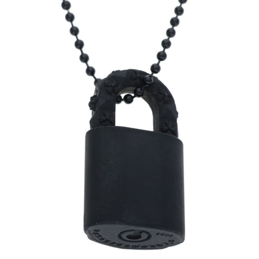 Chrome Hearts Rubber Padlock Flerknee Necklace Black