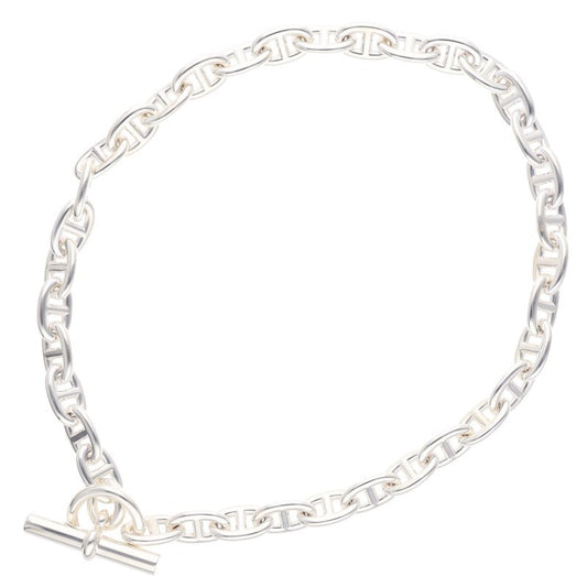 HERMES Chaine d'Ancre MM 925 Silver Necklace Size 36
