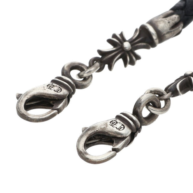Chrome Hearts Mask Leather Chain 2 Clip Necklace