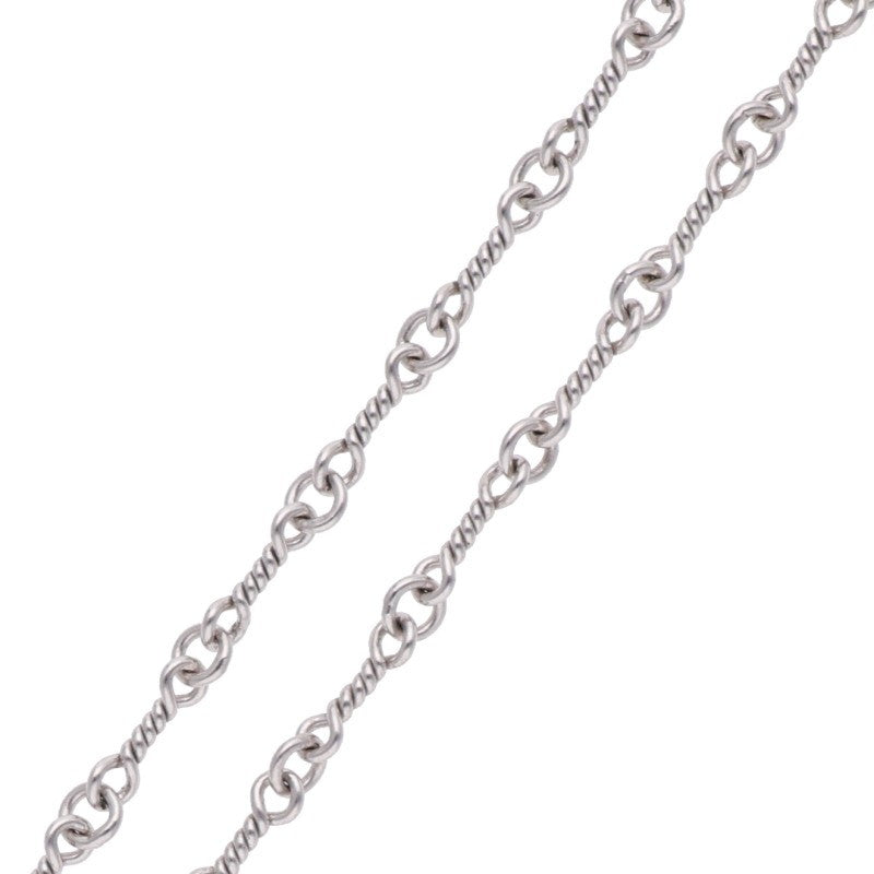 Chrome Hearts 18KWG Twist Chain Necklace Size 18 Inch