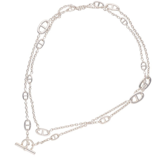 HERMES Farandole Long Silver Necklace Size 120