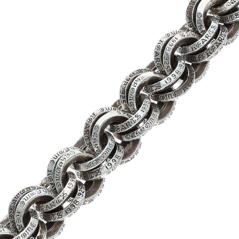 Chrome Hearts DOUBLE B Ring Silver Necklace Size 20 Inch