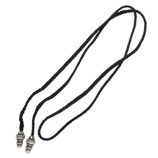 Chrome Hearts Bolo Tip Leather Braid Necklace Silver