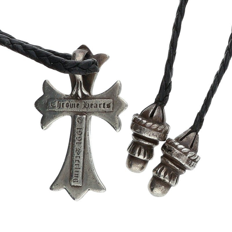 Chrome Hearts Small CH Cross Bolo Tip Silver Necklace