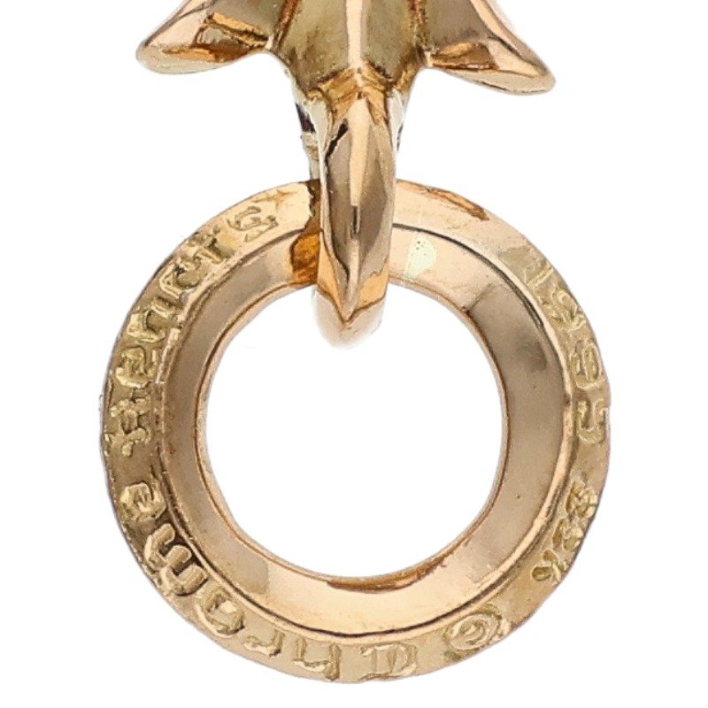 Chrome Hearts 22K TINY CH CROSS Old Charm Pendant YG