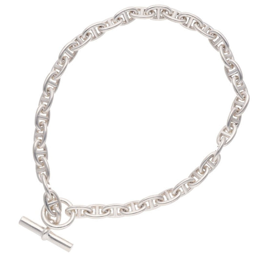 HERMES Chaine d'Ancre MM Silver Choker Necklace Size 36LINK