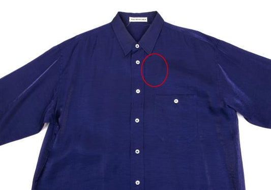 ISSEY MIYAKE MEN Rayon Nylon Shiny Shirt Blue Size L